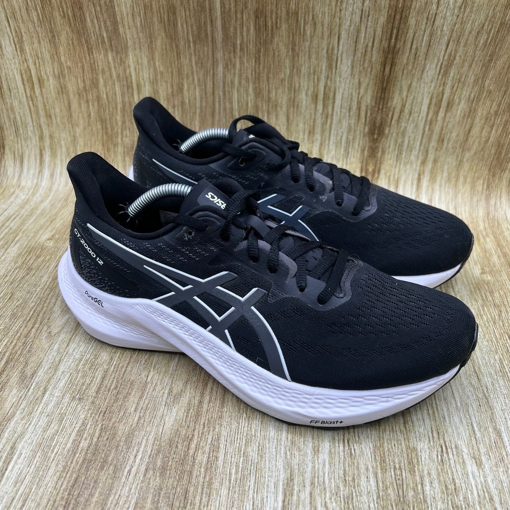 ASICS GT-2000 12 Women's Size 8.5 Black White Running Shoes Sneakers 1012B506